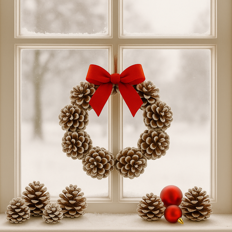 Naturalne szyszki sosnowe z bielonymi brzegami – 60 sztuk