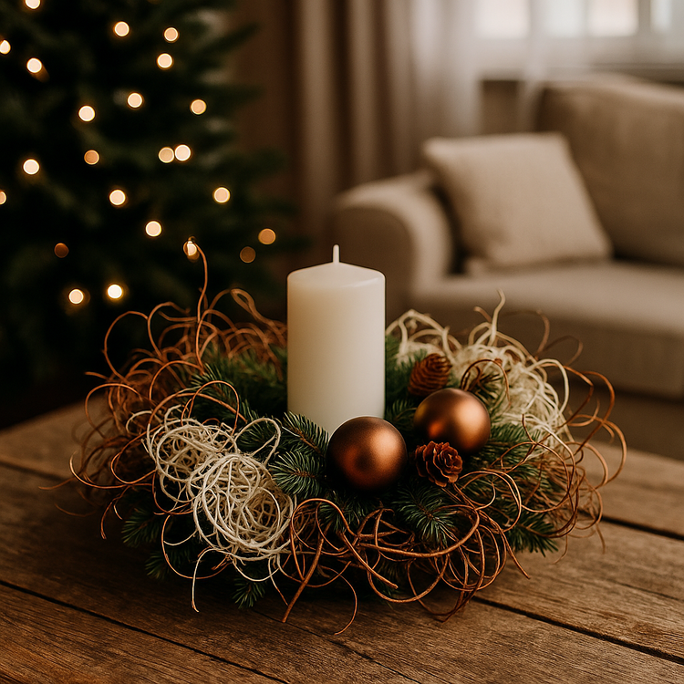 Naturalne suszone korzonki dekoracyjne 0,5 l – mix brąz + biel, ozdoby świąteczne, wianek, stroik, GrandDeco