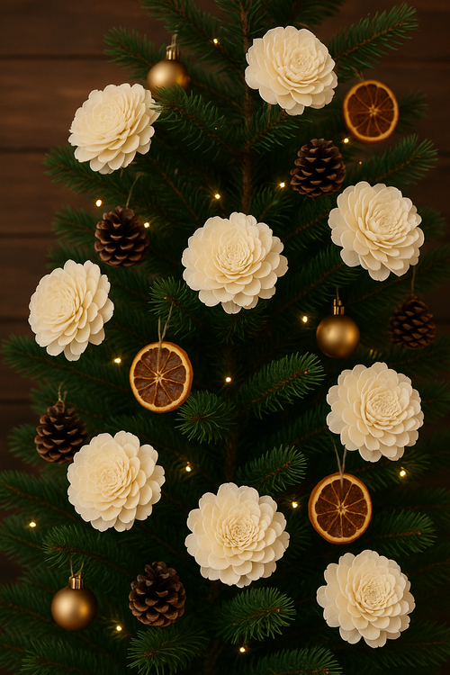 Kwiaty shola białe 6 cm – 12 szt. 