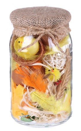 Kompozycja wiosenna zamknięta w szkle