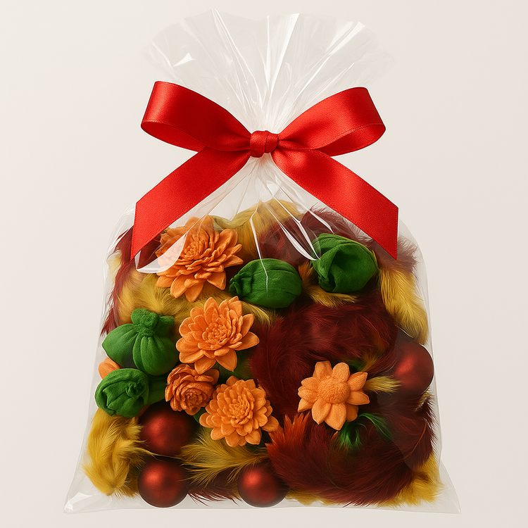 Naturalny zestaw dekoracyjny z suszonymi kwiatami i ozdobnymi elementami – elegancki prezent do wnętrz