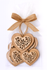 Dekoracja świąteczna – zawieszki drewniane serca 6 szt. | GrandDeco