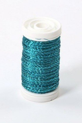 Drut florystyczny miedziany krępowany na szpulce 75g - turkusowy 70-80 metrów