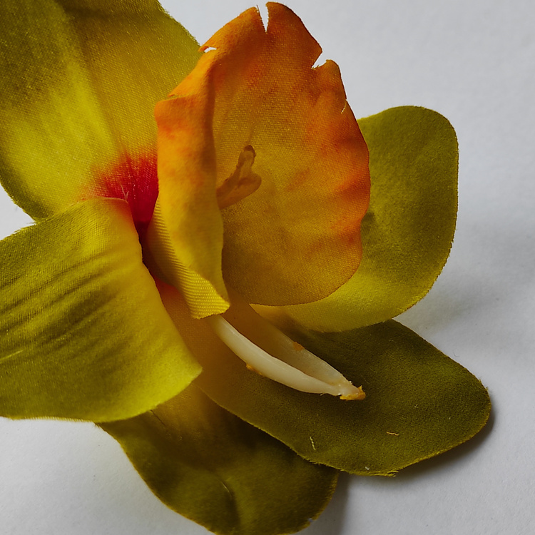 Storczyki sztuczne zielonożółte – główki 12 cm (4 szt.) do dekoracji florystycznych, ślubnych i sezonowych