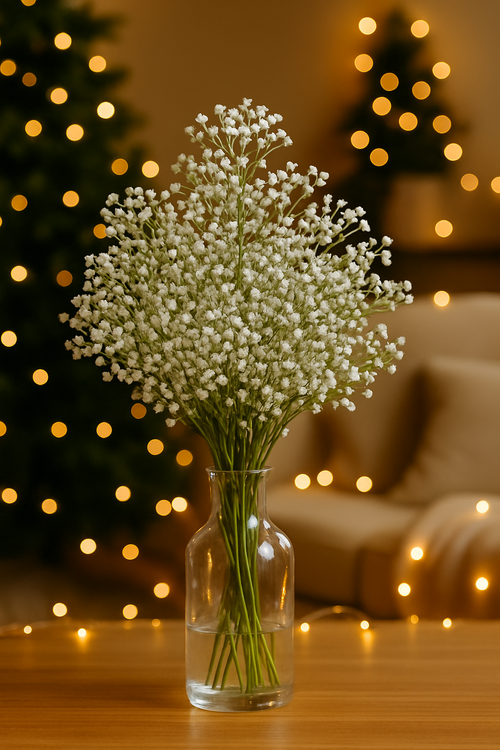Bukiet Gipsówki Świątecznej 30–40 cm – Klasyczna Biel – Kolekcja GrandDeco