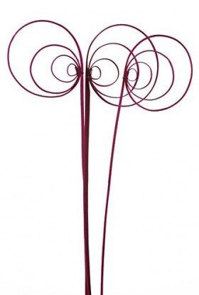 Pawie oko z rattanu – 4 szt. różowe | 50 cm | Dekoracja do wazonu i stroika