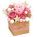 Świąteczna dekoracja w pudełku kraft z różami i bombkami 20–25 cm