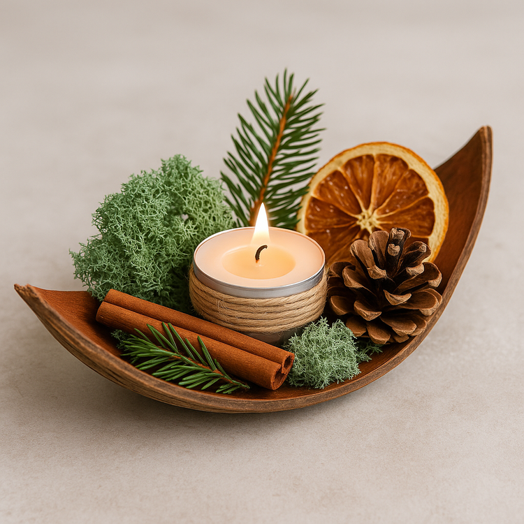 Naturalny Zestaw DIY 3 Łuski Kokosowe 15-20  cm do Aromatycznych Dekoracji