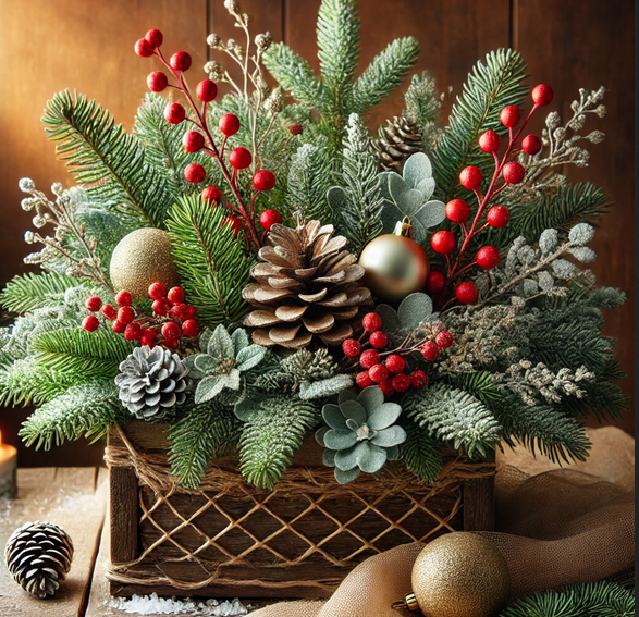 Naturalne gałązki iglaste GrandDeco 20–25 cm – zieleń do dekoracji, stroików, bukietów i wieńców