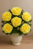 Oszronione główki róż żółtych 12 cm – 6 szt. Dekoracje premium GrandDeco