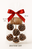 Zestaw DIY GrandDeco – 6 dużych szyszek Pinus 12–14 cm + sznurek jutowy 50 m – naturalne dekoracje świąteczne, ozdoby rustykalne