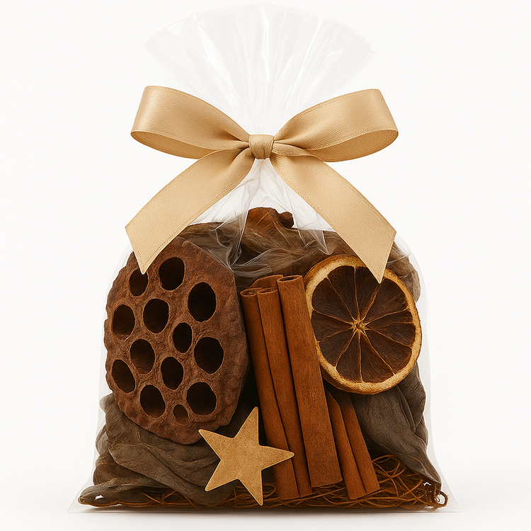 Naturalna dekoracja do naczynia z suszonymi roślinami i cynamonem – zestaw GrandDeco