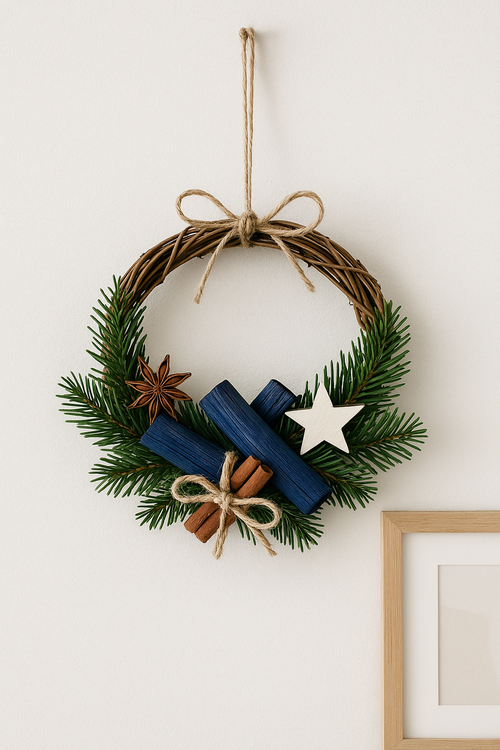 Drewno do dekoracji dł. 10 - 12 cm 6 szt - niebieskie