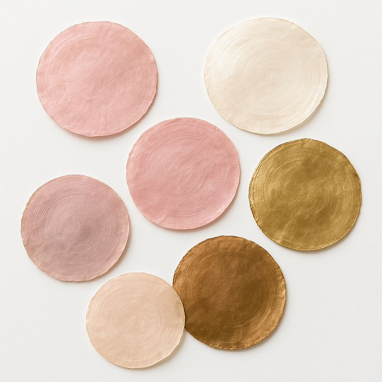 Muszle Capiz 7–11 cm 12 szt – GrandDeco Naturalne, perłowe krążki do dekoracji świątecznych i zimowych aranżacji