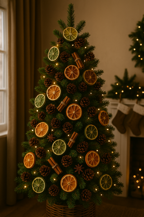 Suszone plastry pomarańczy 12 szt. 5–7 cm GrandDeco – zielone, pomarańczowe i brązowe, naturalne ozdoby świąteczne DIY