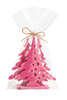 Zestaw 3 filcowych choinek 15 cm – dekoracja świąteczna stojąca – róż / pastel / DIY / stroiki