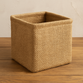 Naturalna osłonka jutowa 15x15 cm – Grand Deco | Rustykalne naczynie dekoracyjne