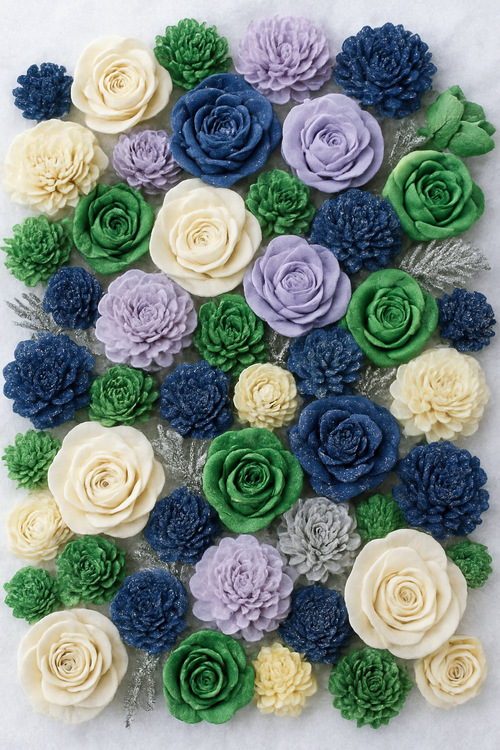 Zestaw kwiatów shola 60 szt. – 3–6 cm, kolekcja GrandDeco