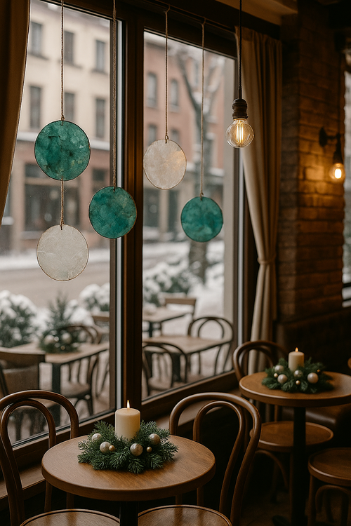 Muszle Capiz 7–11 cm 12 szt – GrandDeco Naturalne, perłowe krążki do dekoracji świątecznych i zimowych aranżacji