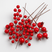 Mix czerwonych dekoracji na drucikach – jagody, kuleczki, dzika róża – zestaw świąteczny do stroików i DIY