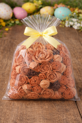 Kwiaty shola jasnobrązowe 60 szt – naturalna elegancja Wielkanocy | Kolekcja GrandDeco