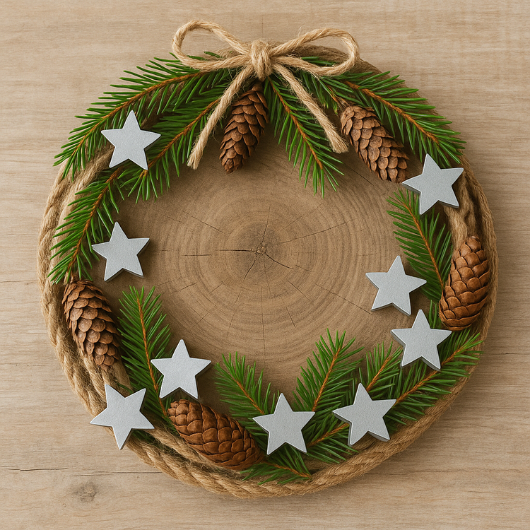 Gwiazdki drewniane srebrne 3 cm – ozdoby świąteczne do jasnych, przytulnych wnętrz (12 szt.)
