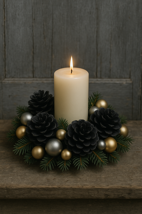 Dekoracje świąteczne Szyszki czarne 12 szt / op. 