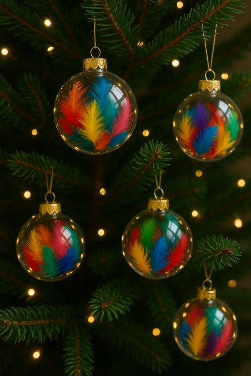 Kolorowe piórka dekoracyjne 1000 szt. – kolekcja GrandDeco – ozdoby do stroików, bombek i świątecznych dekoracji