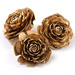Złote Róże Cedrowe 12 szt – Ekskluzyjne Dekoracje GrandDeco do Stroików, Świątecznych Kompozycji i DIY