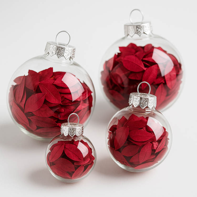 Suszone czerwone listki dekoracyjne 850 szt. | Barwione bordowe liście 2–3 cm | Ozdoby świąteczne DIY, stroiki, wieńce, pakowanie prezentów