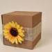 Flowerbox z gąbką do suchych i sztucznych roślin  13/13 cm wzór słonecznik